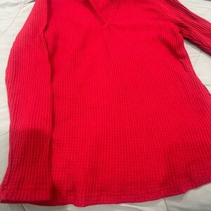 Vibrant Red Long Sleeve Top